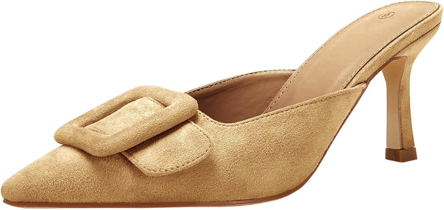 VETASTE Women's Heeled Mules for Elegant Parties and Weddings