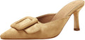 Heeled Mules for Women Pointed Toe Suede Kitten Heels - Chic Fit
