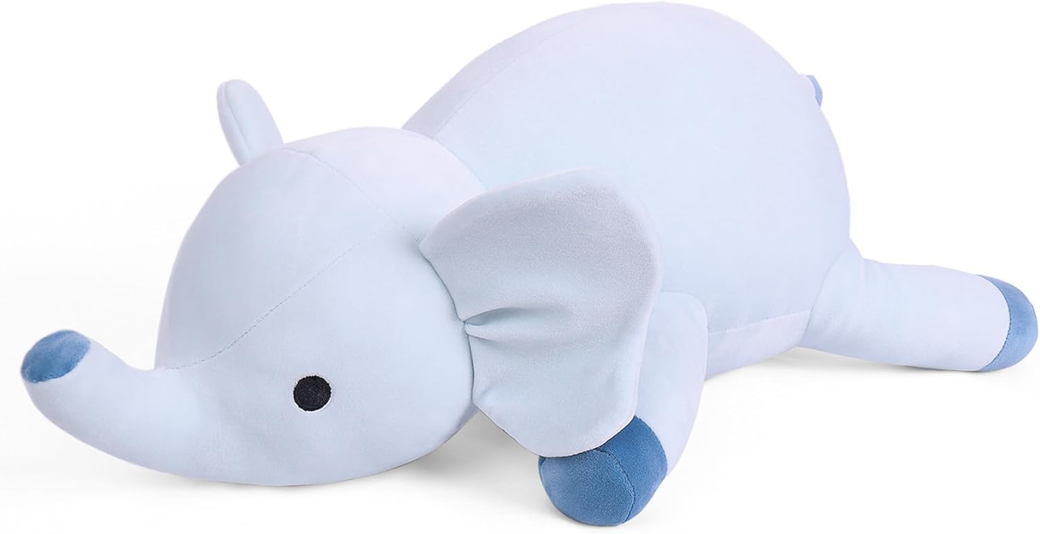24in Weighted Elephant Plush Toy for Kids & Adults - Soft Pillow