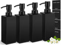 GMISUN Black Soap Dispenser Set - Matte Black Glass 4-Pack
