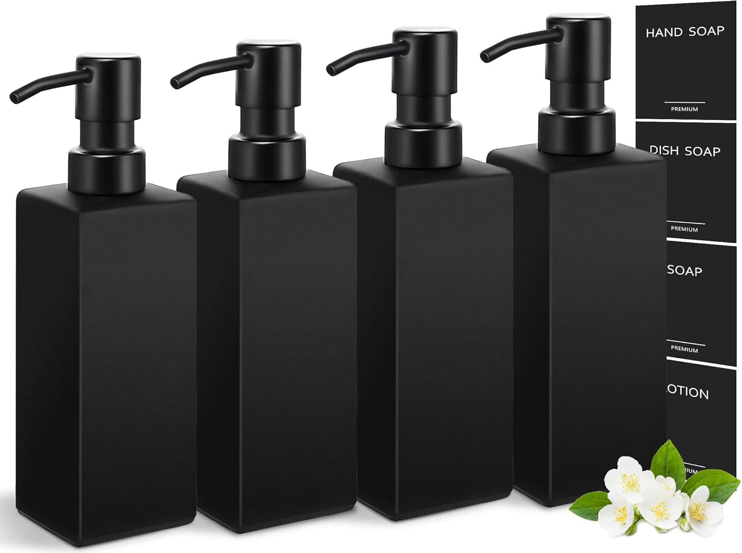 GMISUN Black Soap Dispenser for Kitchen and Bathroom Use
