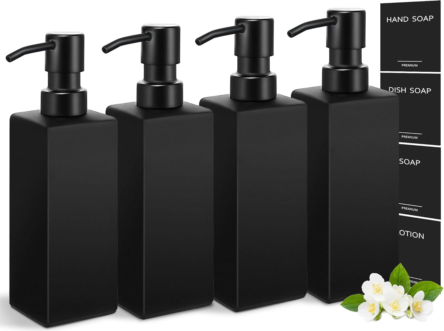 GMISUN Black Soap Dispenser for Kitchen and Bathroom Use