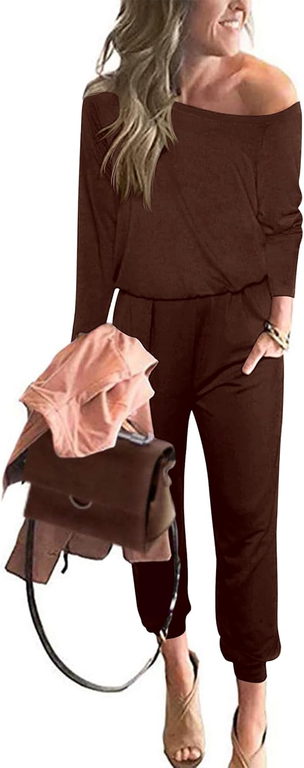 PRETTYGARDEN Jumpsuits for Women Dressy Long Sleeve Travel Outfits