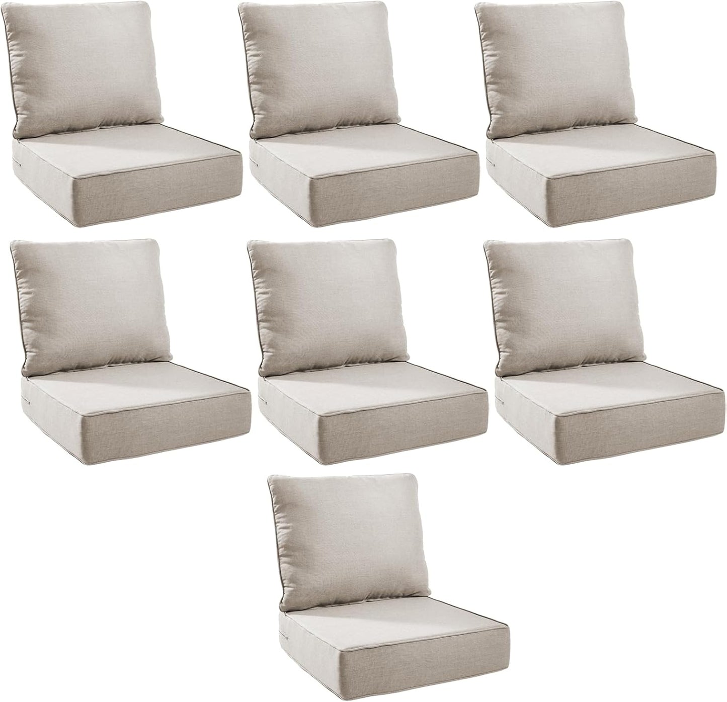 Outdoor Cushion Set for Patio Furniture - 6 Inch Thick Foam