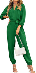 Women's V Neck Long Sleeve Jumpsuit Romper - Dressy Casual Fit GUIDE