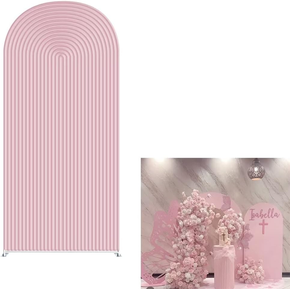 Pink Ripples Pattern Arch Backdrop Cover for Events and Parties
