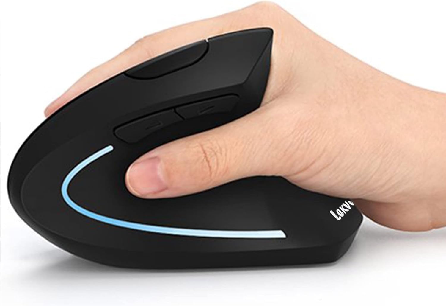 Lekvey Ergonomic Wireless Vertical Mouse: 3 DPI Levels, Rechargeable, 6 Buttons