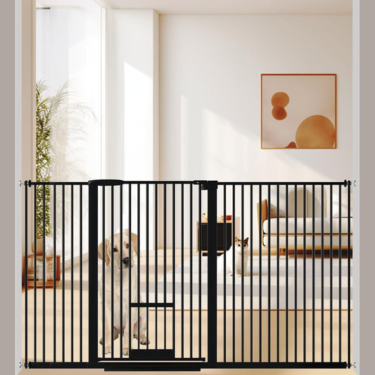 40.55 Tall Ultra Narrow Spacing Dog Gate with Door for Pets
