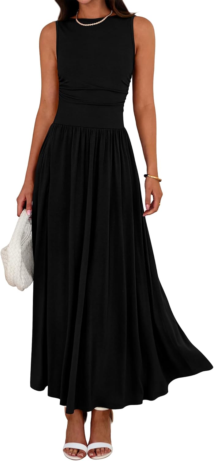 BTFBM Summer Maxi Dresses for Women - Flowy Casual Sundress