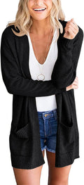 Women's Waffle Knit Long Sleeve Cardigan with Pockets - Cozy Duster
