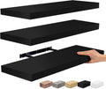 Floating Shelves for Wall 24 in - 3 Pack Black Floating Shelf
