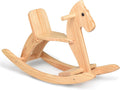 Rocking Horse Wooden Ride On Toy for Kids - Classic Natural