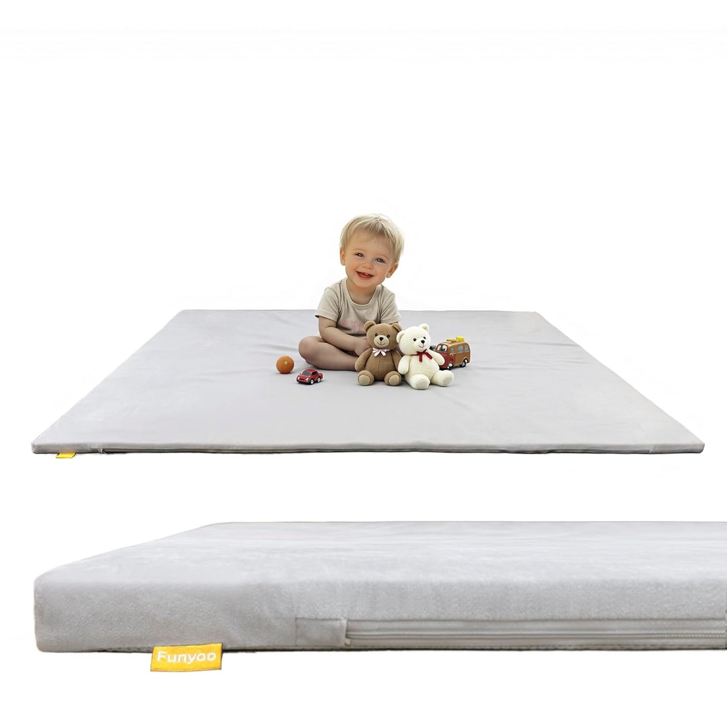48in Padded Baby Play Mat for Floor - Soft & Safe Tummy Time