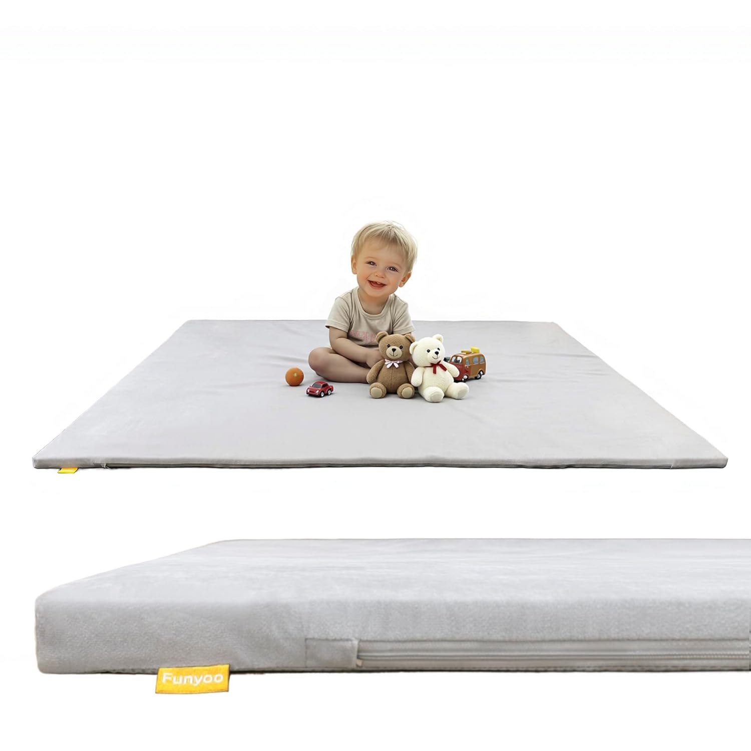 48in Padded Baby Play Mat for Floor - Soft & Safe Tummy Time