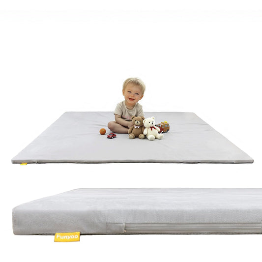 48in Padded Baby Play Mat for Floor - Soft & Safe Tummy Time