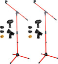 5 Core Tripod Mic Stand Pair - Height Adjustable 18-72in with Boom