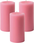 Mister Candle Dripless Unscented Pillar Candles Set of 3 - Long Burn
