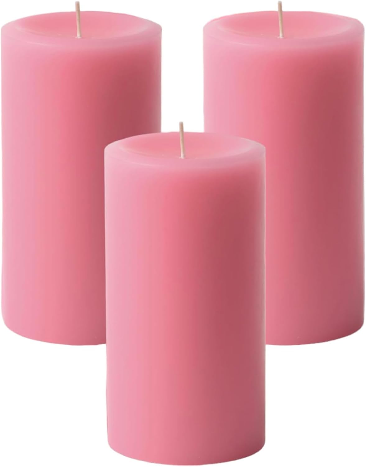 Dripless Unscented Pillar Candles Set of 3 for Home Decor