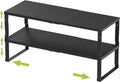 Expandable Stackable Spice Rack Organizer Large 2-Pack Black