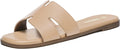 Women's PU Slide Sandals Comfortable Flat Dressy Slip On - Summer