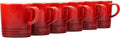 Le Creuset Stoneware Set of 6 London Mugs, 12 oz Cerise - Durable