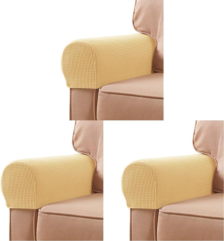 Subrtex Stretch Armrest Covers for Chairs and Sofas - Khaki