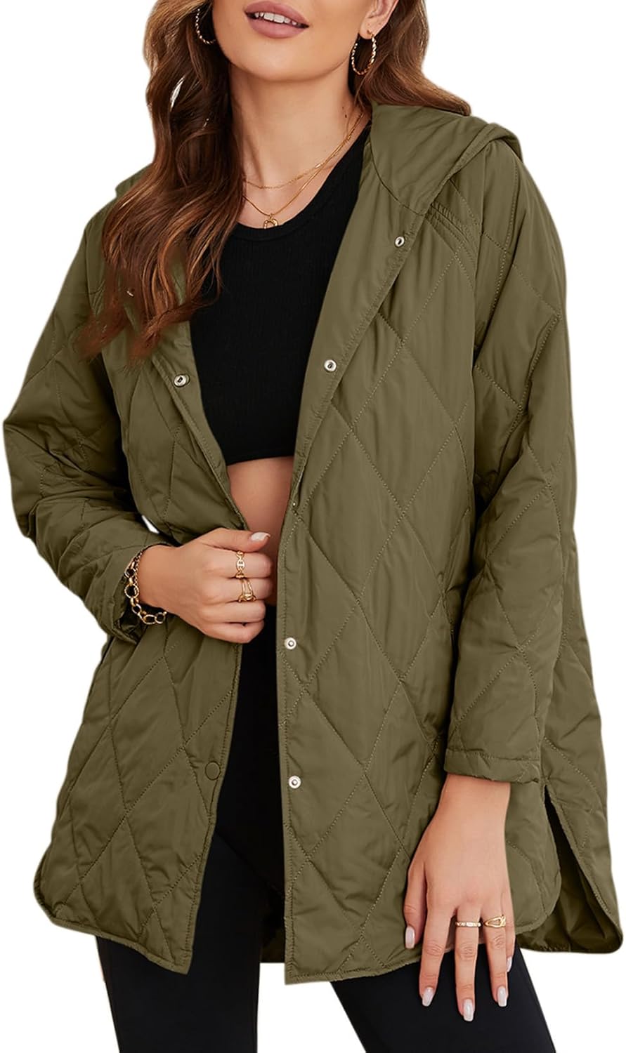 EVALESS Long Jackets for Women: Stylish Quilted Winter Coat