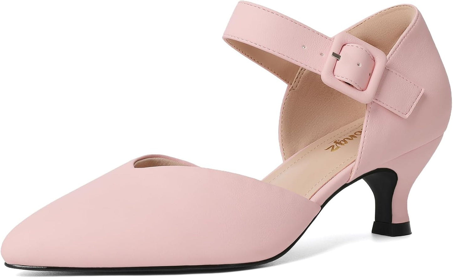 Comfortable Kitten Heels for Women with Ankle Strap Design