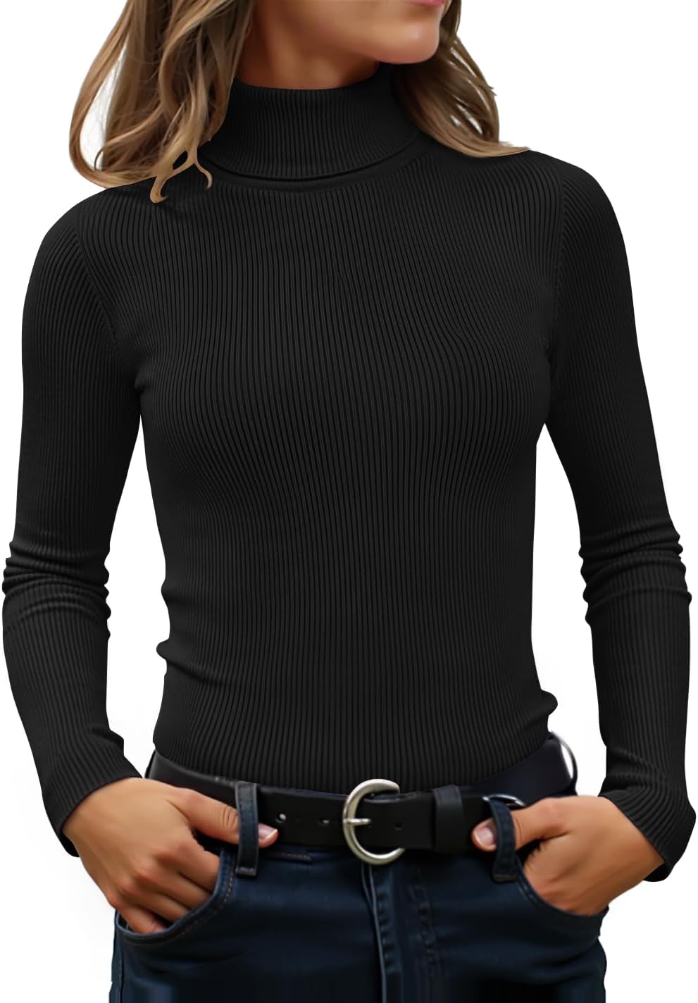 ZESICA Women's Turtleneck Long Sleeve Shirts for Fall Fashion