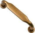 Antique Brass Cabinet Handles 15 Pack 3 in Hole Centers - Solid Pulls