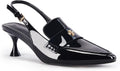 Pointed Toe Kitten Heel Slingback Pumps - Comfortable Dress Heels
