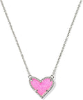 Kendra Scott Ari Heart Adjustable Pendant Necklace - Feminine Hot Pink