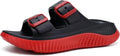 Womens Recovery Sandals Red Sport Slides - Arch Support Comfort