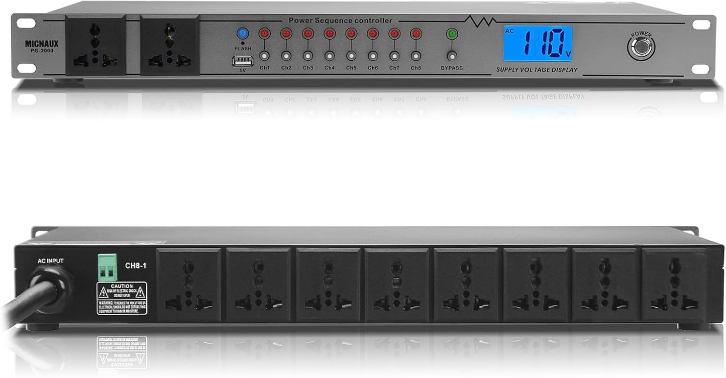 Rack Mount Power Conditioner 20A Sequencer for Audio Equipment