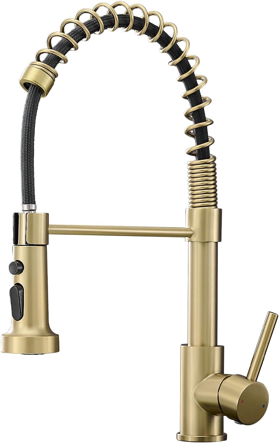 Brushed Gold Kitchen Faucet with Pull Down Sprayer for Style