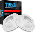 TRQ Rear Performance Brake Rotor Pair Set for Chevy/GMC 2-Piece