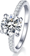 Solitaire Moissanite Engagement Ring for Women 1CT D VVS1 - Sparkling