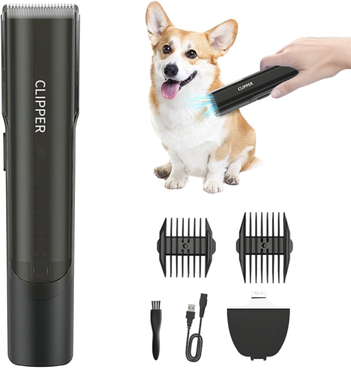 Quiet Pet Grooming Kit: Automatic Hair Trimmers & Claw Clipper by LEMULEGU