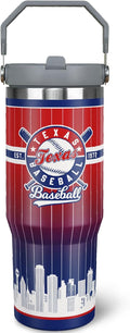 30oz Texas Tumbler with Handle and Straw - Insulated Travel Cup