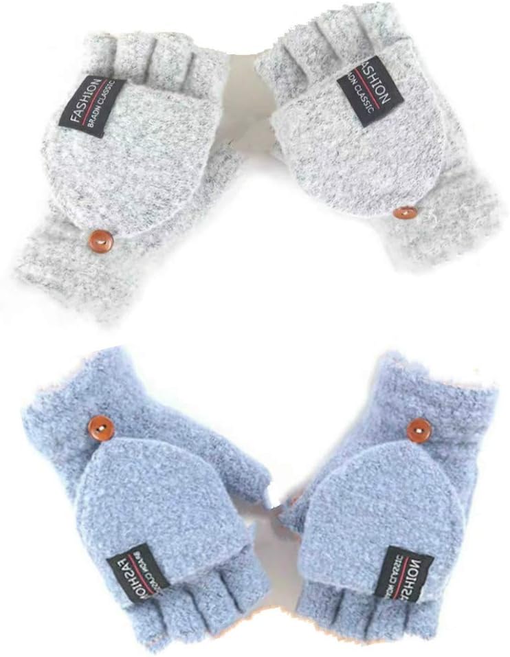 USB Heated Knitting Gloves - Warm Hands Anywhere! [2 Pack]