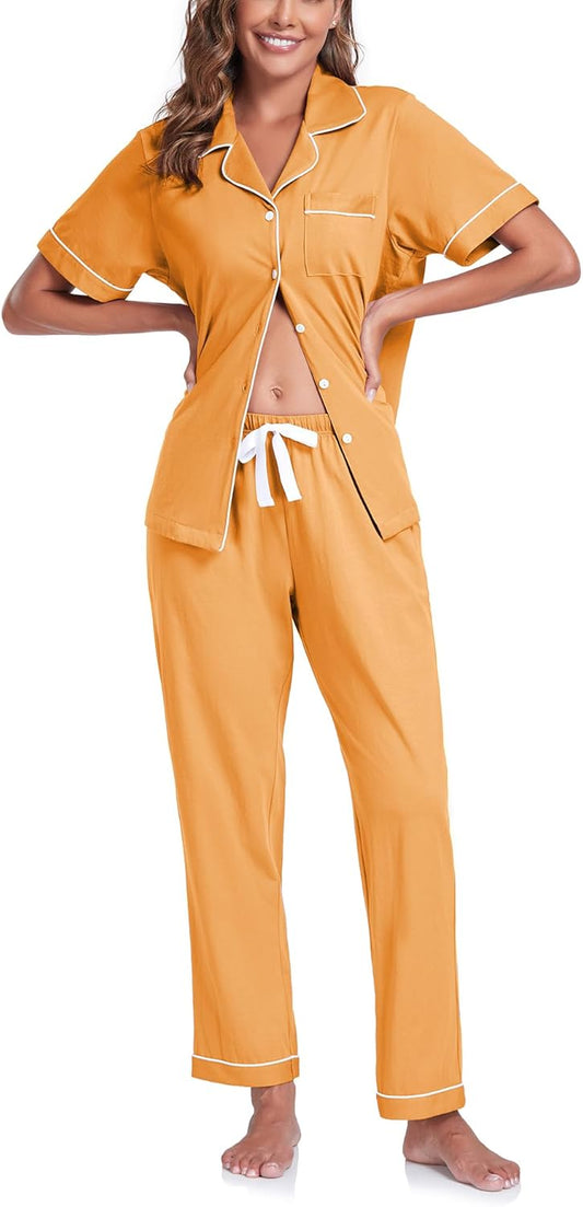 COLORFULLEAF Women's Cotton Pajama Set for Ultimate Comfort