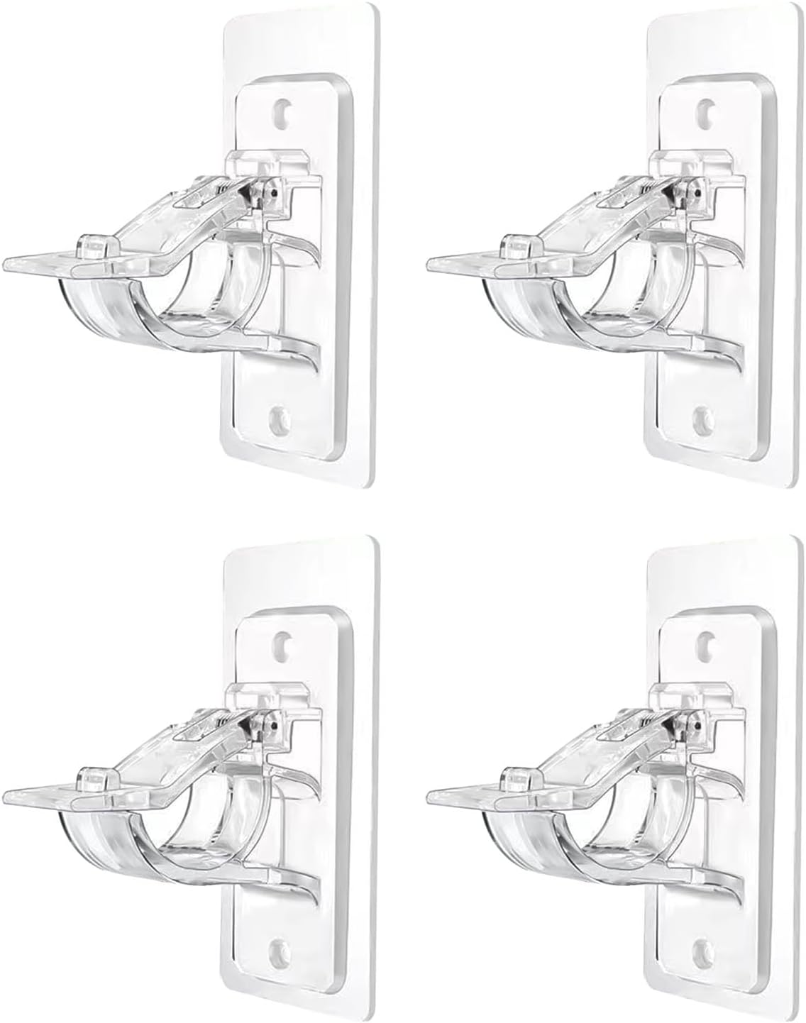 Self-Adhesive Curtain Rod Holders by Kvoike - No Drill, Adjustable, Multipurpose!