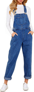 Women's Denim Bib Overalls Jumpsuit - Classic 90s Style
