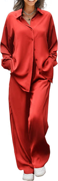 Ekouaer Women's Stylish Satin Sleep Set for Daily Comfort