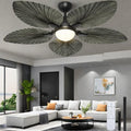 52 in Tropical Ceiling Fan with Sage Green Palm Blades - Remote