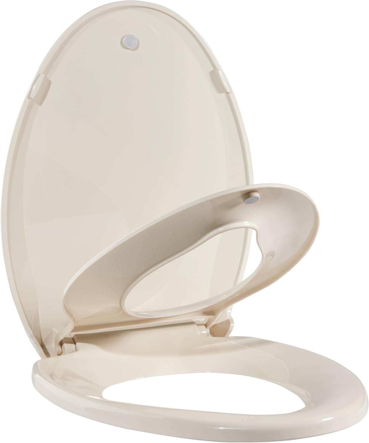 Elongated Toilet Seat with Built-in Toddler Seat for Potty Training