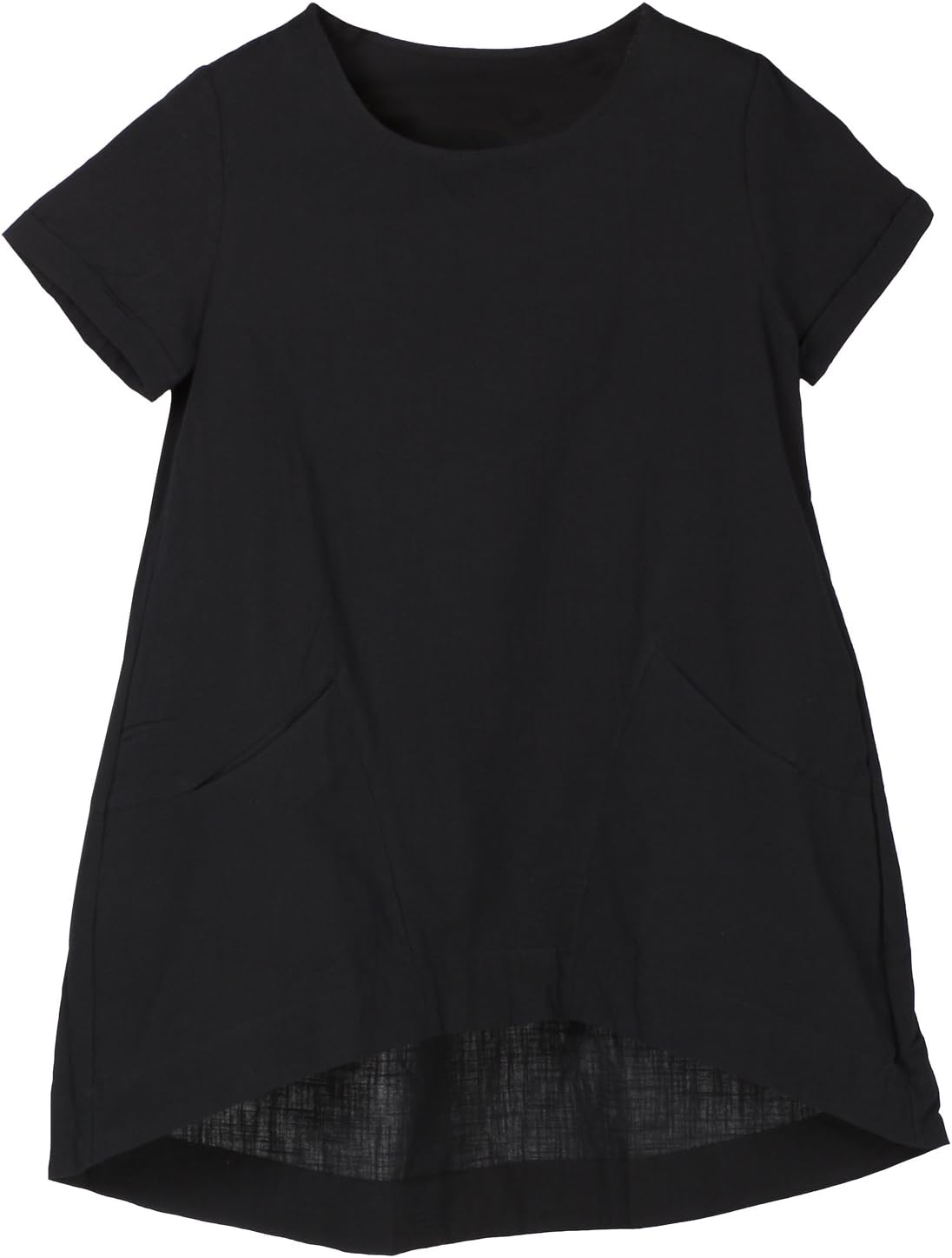 Minibee Women's Cotton Linen Short Sleeve Tunic for Casual Style