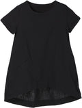 Minibee Women's Cotton Linen Short Sleeve Tunic Top - Breathable Linen