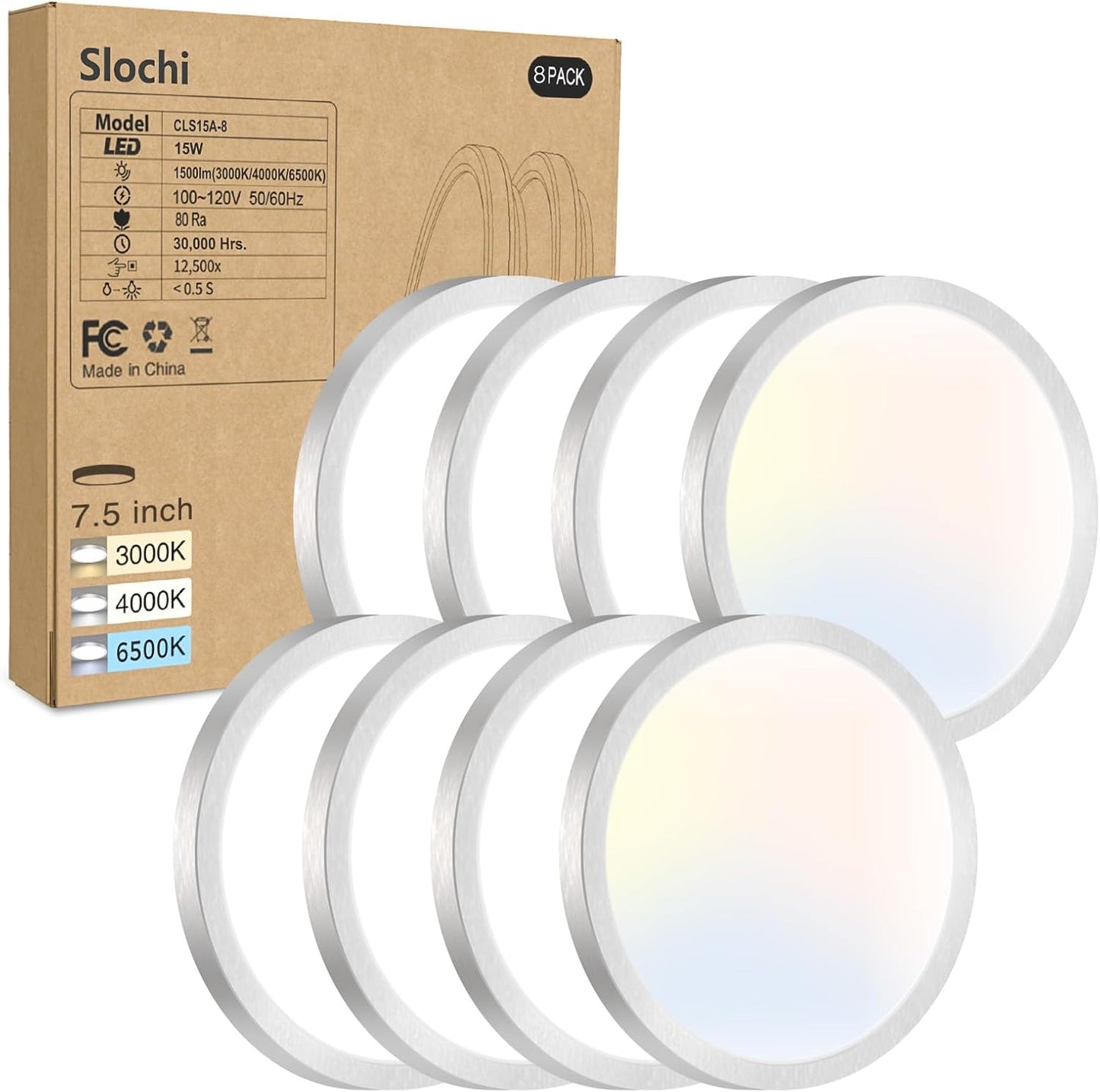 8PACK LED Flush Mount Ceiling Light Fixture for Modern Homes