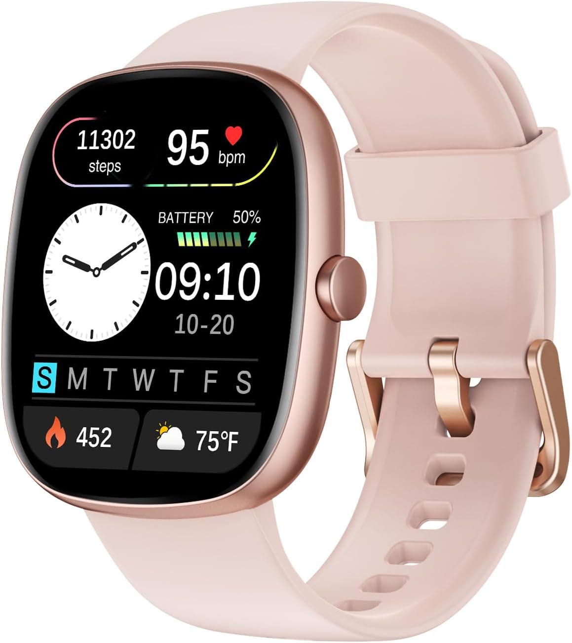 SHANG WING Fitness Tracker 2025: Answer Calls, Heart Rate Monitor, 100+ Sport Modes - Pink!